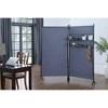 Proman Galaxy II 2-Panel Indoor/Outdoor Room Divider with Accessory Rack, 4 Bins, 4 Hooks, 4 Wire Baskets, Gray, 24" Panels - 2 of 4