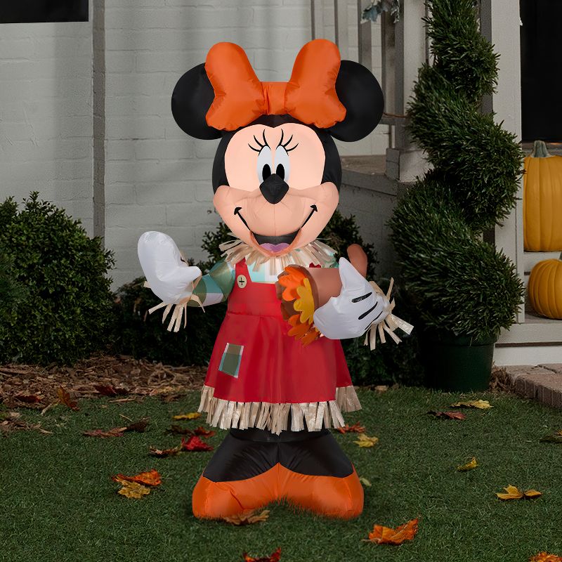 Gemmy Airblown Inflatable Minnie Holding Cornucopia Disney , 3.5 ft Tall, Orange, 2 of 4