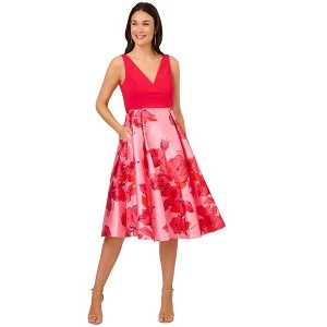 Adrianna Papell Womens Printed Floral Midi Dress - 1 of 1