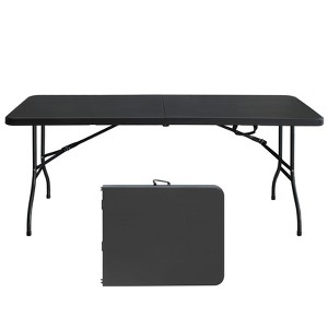 PAGED Folding Table Portable Patio Dining Table with Fixed Grip and Waterproof Table Top for Patio, Deck, Poolside - 1 of 4