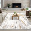 Abstract Washable Area Rug, Modern Low Pile Carpet, Non-Slip, Soft Distressed Neutral Rug for Living Room Bedroom Office Nursery - 2 of 4