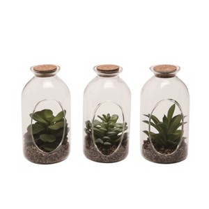 Transpac Top Faux Succulent Bottle Set of 3 Spring Home Decorations - 1 of 1