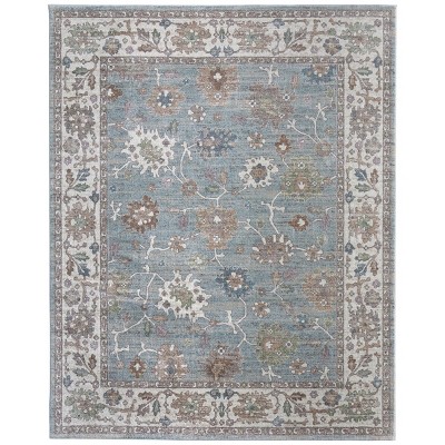 Dartmouth Transitional Floral & Botanical Blue/Ivory/Brown Area Rug