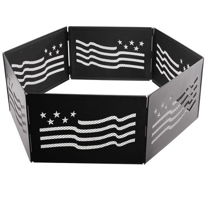 Blue Sky Outdoor Living The Zion Portable Folding Fire Ring with Carrying Bag- Stars and Stripes