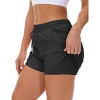 FIONECA Women's Running Shorts with Liner 3 Zipper Pockets Elastic Workout Athletic Gym Yoga Shorts - 3 of 4
