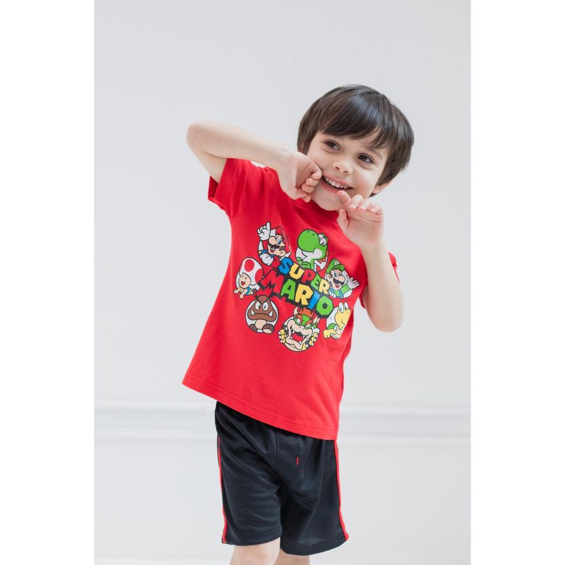SUPER MARIO Nintendo Mario Luigi Bowser 4 Pack T-Shirts Toddler, 5 of 8