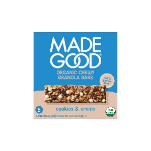MadeGood Cookies & Creme Granola Bar - 5.1oz/6ct - 1 of 4