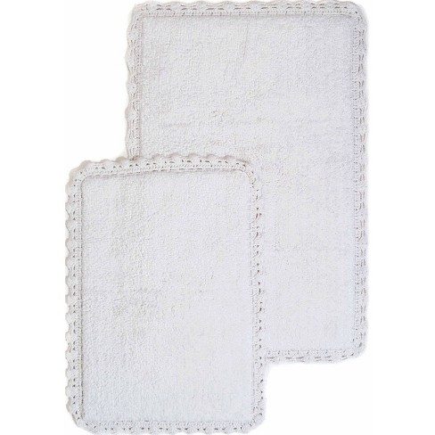 Bath Rug Reversible with Crochet Border (Set of 2)