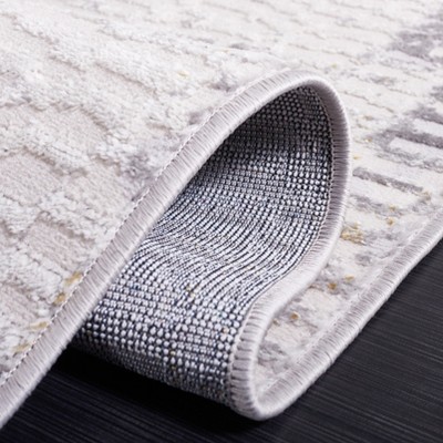 Gray and Beige Hand-Knotted Synthetic 4' x 6' Area Rug
