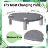 2 Pack 7.8" Grey Diatomaceous Earth Plant Saucers, Absorbent Quick-Drying Trays with Stainless Steel Feet. No Holes.Grey - 3 of 4