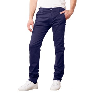 Galaxy By Harvic Men's Cotton Chino  Slim Fit Casual Stretch Pants - 1 of 3
