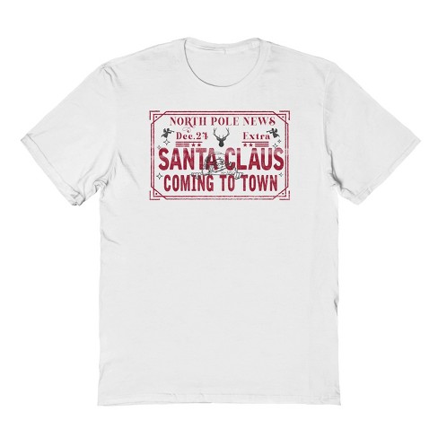 Rerun Island Men's Christmas North Pole News Short Sleeve Graphic Cotton T-shirt - image 1 of 1