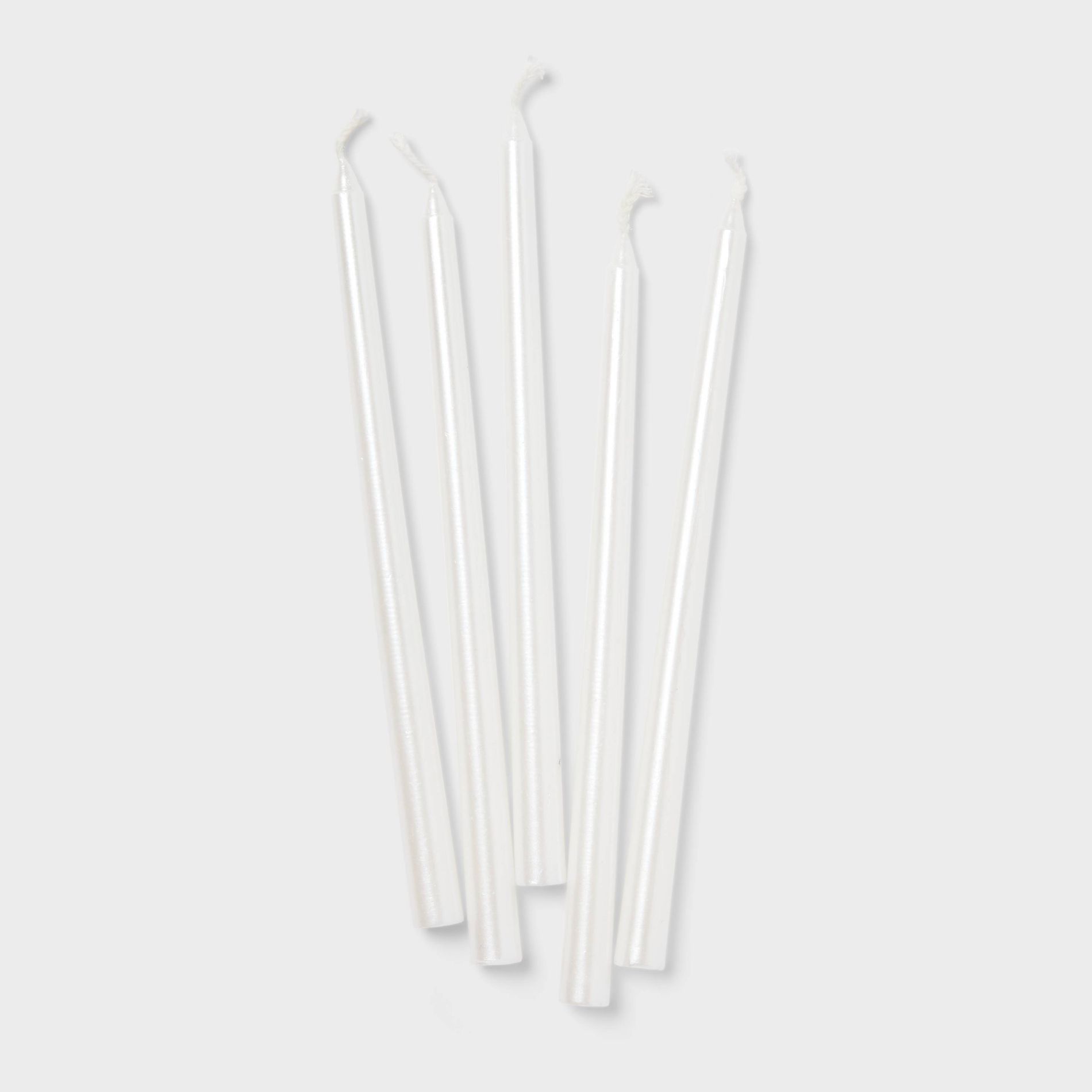 45ct 5.5" Hanukkah Menorah Wax Candles Pearlized White - Spritz™