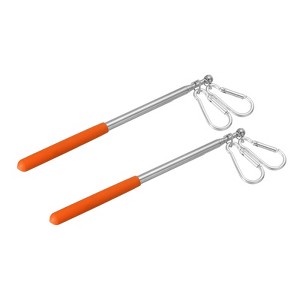 Unique Bargains Stainless Steel Portable Telescopic Flag Pole 2 Pcs - 1 of 4