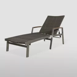 Oxton Aluminum and Wicker Chaise Lounge - Gray - Christopher Knight Home