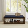 NicBex Entryway Bench with Lower Shelf Shoe Rack, Modern Compact Foot Stool with Removable Cushion, Storage Bench for Bedroom - 2 of 4