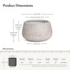 LuxenHome 17" Dia Round Concrete Planter Indoor Outdoor Large Plant Pot Handmade Rustic Distressed Ribbed Flower Pot for Home Garden Patio Off-White - 3 of 4