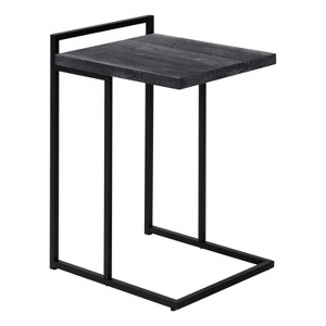 Monarch Specialties Accent Table, C-shaped, End, Side, Snack, Living Room, Bedroom, Black Laminate, Black Metal, Contemporary, Modern - 1 of 4