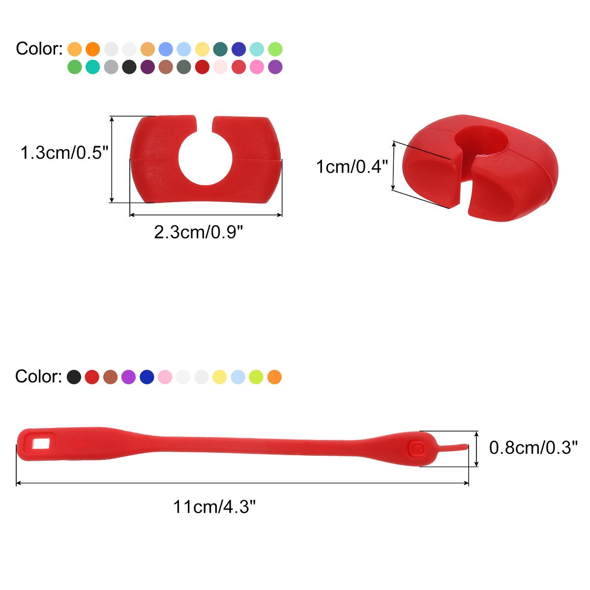 Unique Bargains Silicone Bright Colors Soft Lightweight Wine Glass Markers 48 Pcs - thumbnail 3