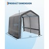 7X12 FT Outdoor Storage Shed, Heavy-Duty Portable Storage Shed with Roll-Up Zipper Door, Waterproof Portable Shelter for Motorcycle, Tools, Vehicles - 2 of 4