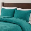 Sapphtopaz Bedding Comforter Set Luxurious Solid Color Oversized Herringbone Quilting Quilt Set 3 Piece 1 Quilt, 2 Pillow Shams - 3 of 4
