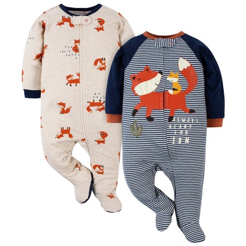 Gerber Baby Boys Sleep n Plays Fox 0 3 Months 2 pack Target