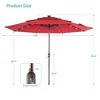 Sonkuki 10FT Outdoor 3-Tier Patio Market Umbrella w/Solar Lights and Aluminum Pole - 3 of 4
