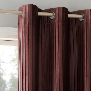 Sun Zero Blackout Cascade Pleated Velvet Grommet Curtain Panel - 1 of 4