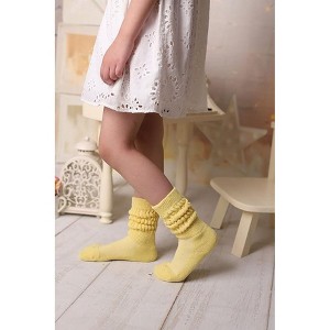 Kids Cotton Knee High Slouch Socks – 3 Pairs, Ages 3-15 | Soft, Breathable & Elastic - 1 of 4