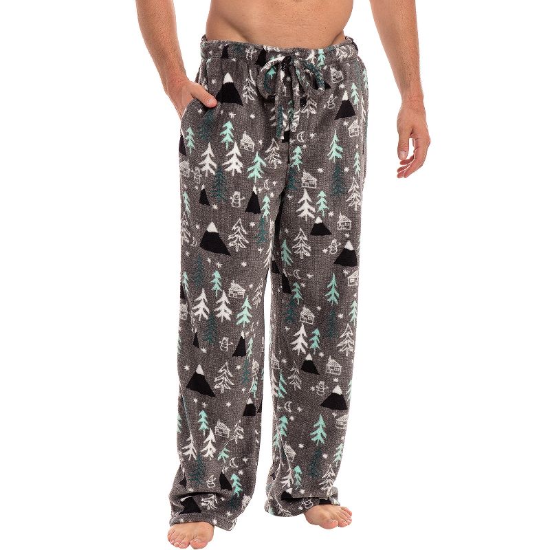 Men's Soft Plush Fleece Pajama Pants, Warm Long Lounge Bottoms, 1 of 8