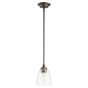 Quorum Lighting Rossington 1-Light Pendant, Oiled Bronze, 5 Width, 7 Height, Stem Hanging, Dry Rated - 1 of 1