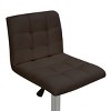 FURNIinspire Counter and Bar Stools Set of 2 Kitchen Bar Stools Counter Height Bar Stools Mid Century Modern Upholstered, Brown, 17.32"*20.08"*37.01" - 2 of 4