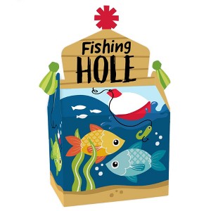 Big Dot of Happiness Let's Go Fishing - Treat Box Party Favors - Fish Themed Birthday Party or Baby Shower Goodie Gable Boxes - Set of 12 - 1 of 4