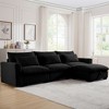 Oversized 122" Corduroy Cloud Modular L-Shaped Sectional Sofa with Big Deep Seat and Storage Ottoman, 4-Piece Free combination Sofa - 2 of 4