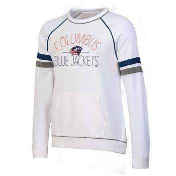 NHL Columbus Blue Jackets Women's White Fleece Crew Sweatshirt