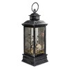 Northlight LED Skull Head Brushed Snow Globe Halloween Lantern - 11" - Black and Silver - 4 of 4