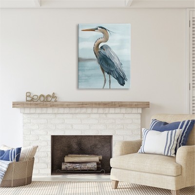 Grace Popp Blue Heron Bird Canvas Wall Art, 30 x 40