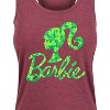 Women's - Barbie - Shamrock Pattern Logo Graphic Racerback Tank - 2 of 4