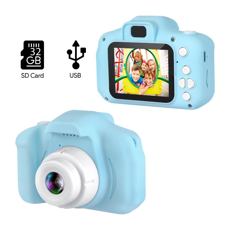 HOM Kids Camera - 1080p Digital Camera for Kids with Soft Silicone Body and Hand Strap - 32GB SD Card Included, 1 of 8