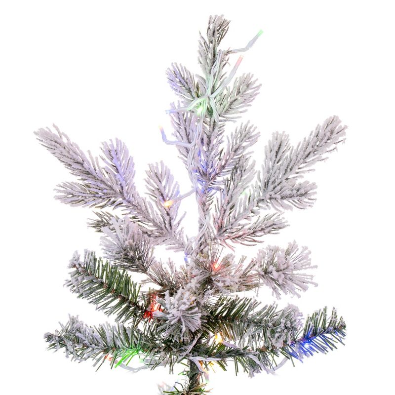 Vickerman Flocked Slim Kiana Artificial Christmas Tree, 3mm LED Color Changing Lights, 5 of 8