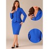 INSPIRE CHIC Women's Business Long Sleeve Notched Lapel Peplum Blazer Pencil Skirt Suit Set 2 Pcs - 2 of 4