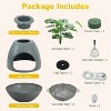 LunaLulinlk Grey artificial plant cat litter box with deodorizing scoop - 3 of 4