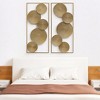 HomeRoots Set of Two Gold Metal Modern Abstract Geometric Wall Decor - 2 of 4