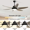 54" Ceiling Fans with Lights Remote Control 6 ABS Blades Reversible DC Motor Dimmable LED Light Modern Ceiling Fan for Bedrooms, Living Room, Patio - 2 of 4
