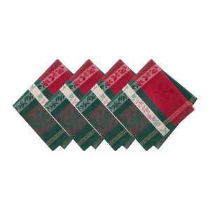 Merry and Festive Jacquard Napkins, Set of 4 - Multicolor - 17x17 - Elrene Home Fashions - 1 of 3