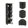 Akoasm Mirror Linen Bathroom Medicine Storage Cabinet With Interior & External Shelves-Smokey Oak - 4 of 4
