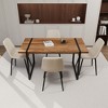 NicBex Dining Table Set for 4 Modern Dining Table with Brown Wooden Tabletop and 4 Suede Chairs for Dining Rooms - 4 of 4