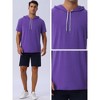 INSPIRE CHIC Men's Casual Short Sleeve Solid Color Drawstring Hooded T Shirts - 4 of 4