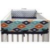Bacati - Liam Crib Rail Guard Covers Set of 2 Aqua/Orange/Navy - 3 of 4