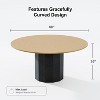 PexFix 60 in.H Solid Wood Round Dining Table Kitchen Table for 6-8 with Tabletop and Cylindrical Base for Living/Dining Room Coffee Office in Natural - 4 of 4